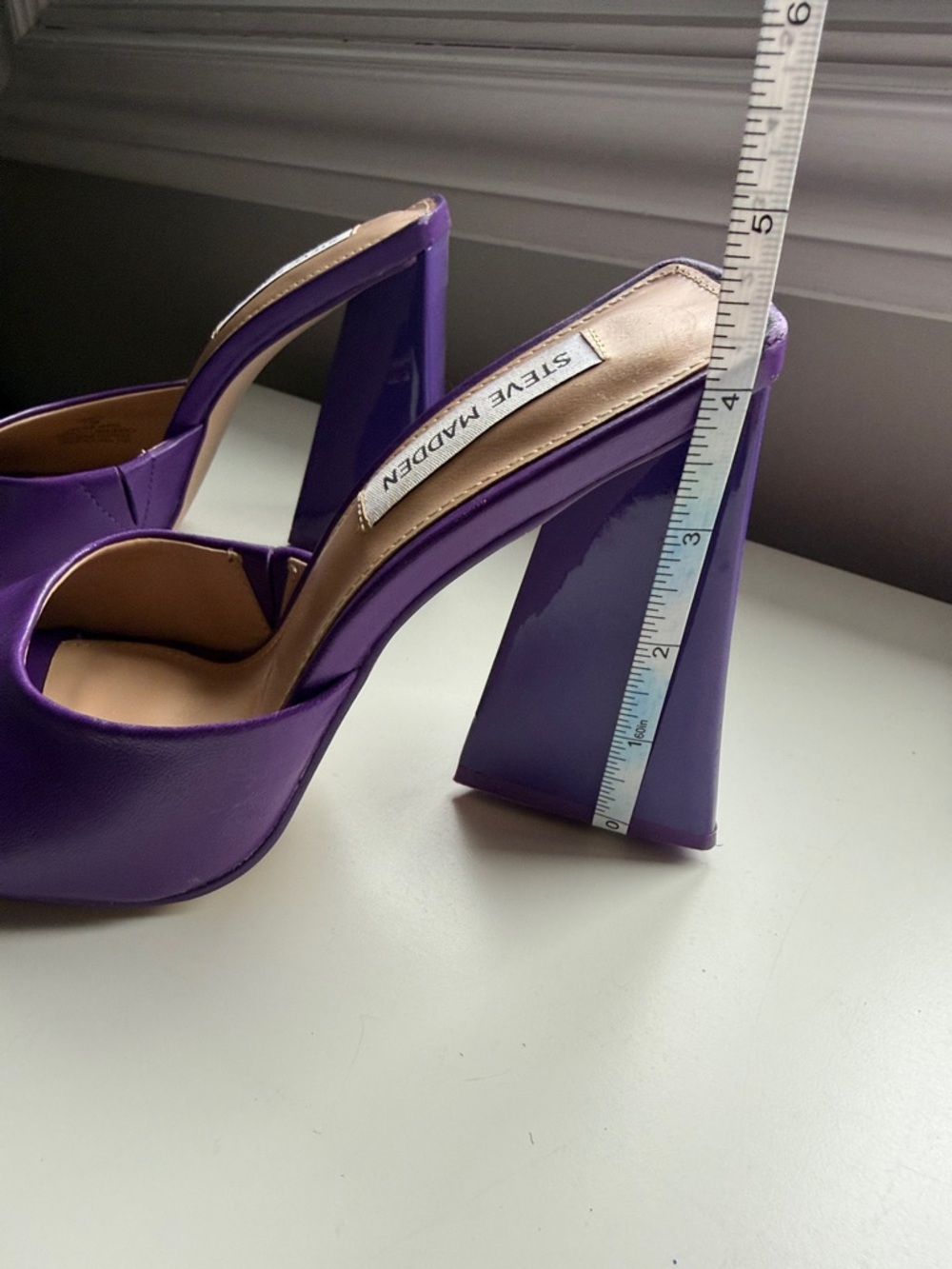 Steve Madden Purple Square-Toe High Heel Mules - Picture 5 of 10